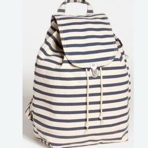 NWT Baggu Canvas‎ Backpack Sailor Navy Stripe
